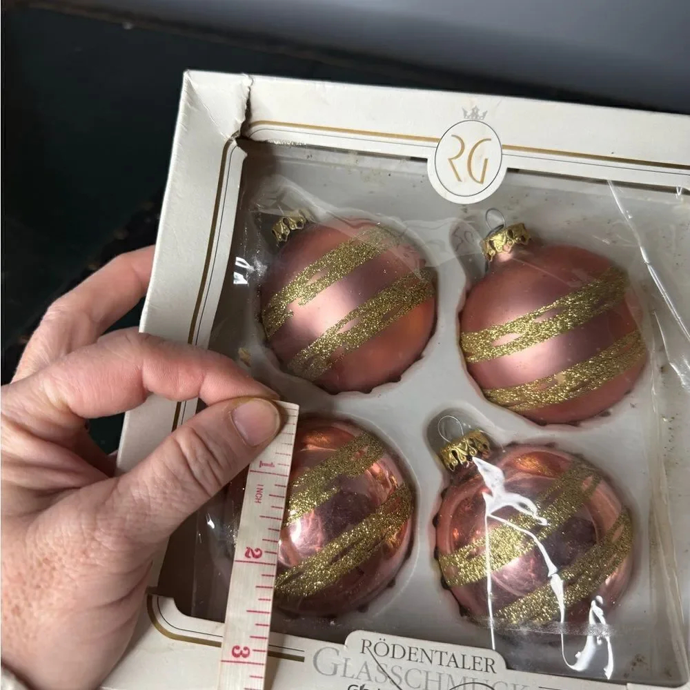 West Germany Christmas Ornament Blown Glass Rodentaler Glas-Schmuck Vintage